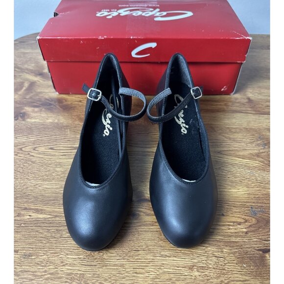 Women's Size 4 M Capezio 459 Suede sole Jr Footlight black character dance shoes - Picture 1 of 8